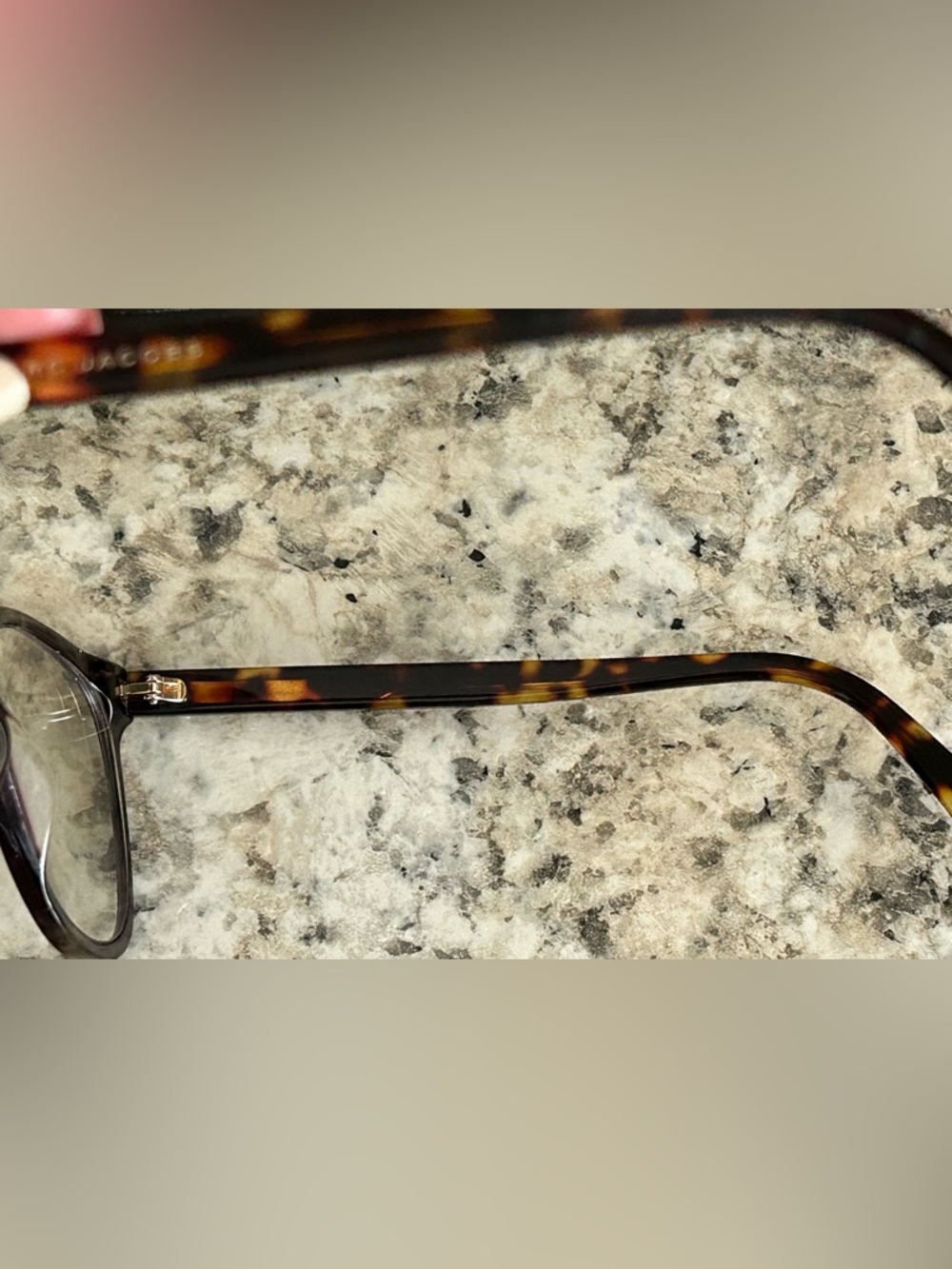 Marc Jacobs Tortoiseshell Full Rim Eyeglass Frames Rectangular Cat Eye w Case - Picture 13 of 15